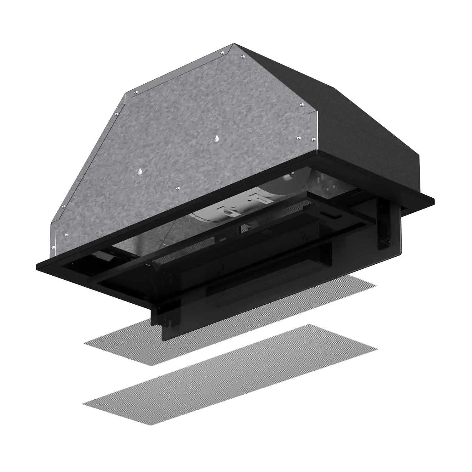هود مخفی بیمکث مدل 2076A مشکی سایز 70 سانتی متر با موتور چدنی و پنل لمسی